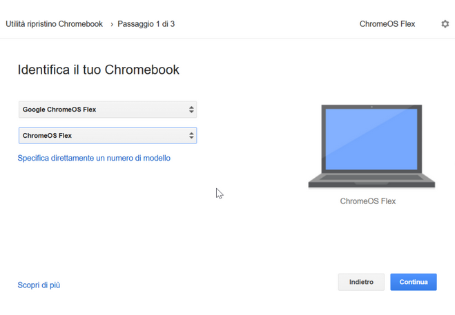 Utility di ripristino Chromebook